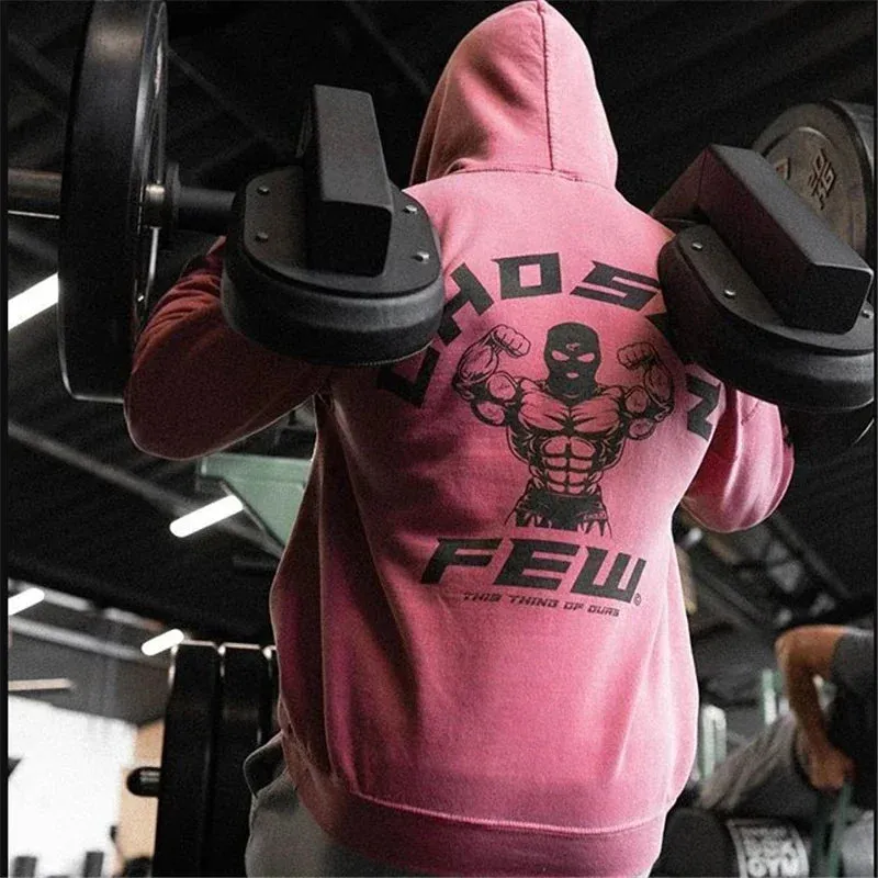 Men's popular cotton hooded sweatshirt high kangaroo pocket jacket gym fitness casual fashionable top winter brand clothing