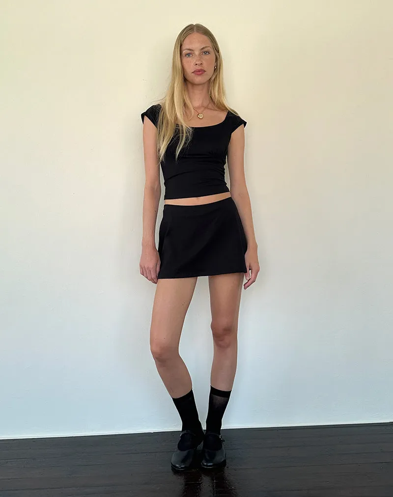 Nidya A-Line Mini Skirt in Black