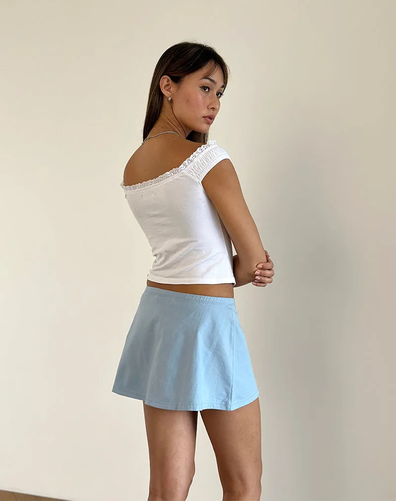 Nidya A-Line Mini Skirt in Nantucket Blue