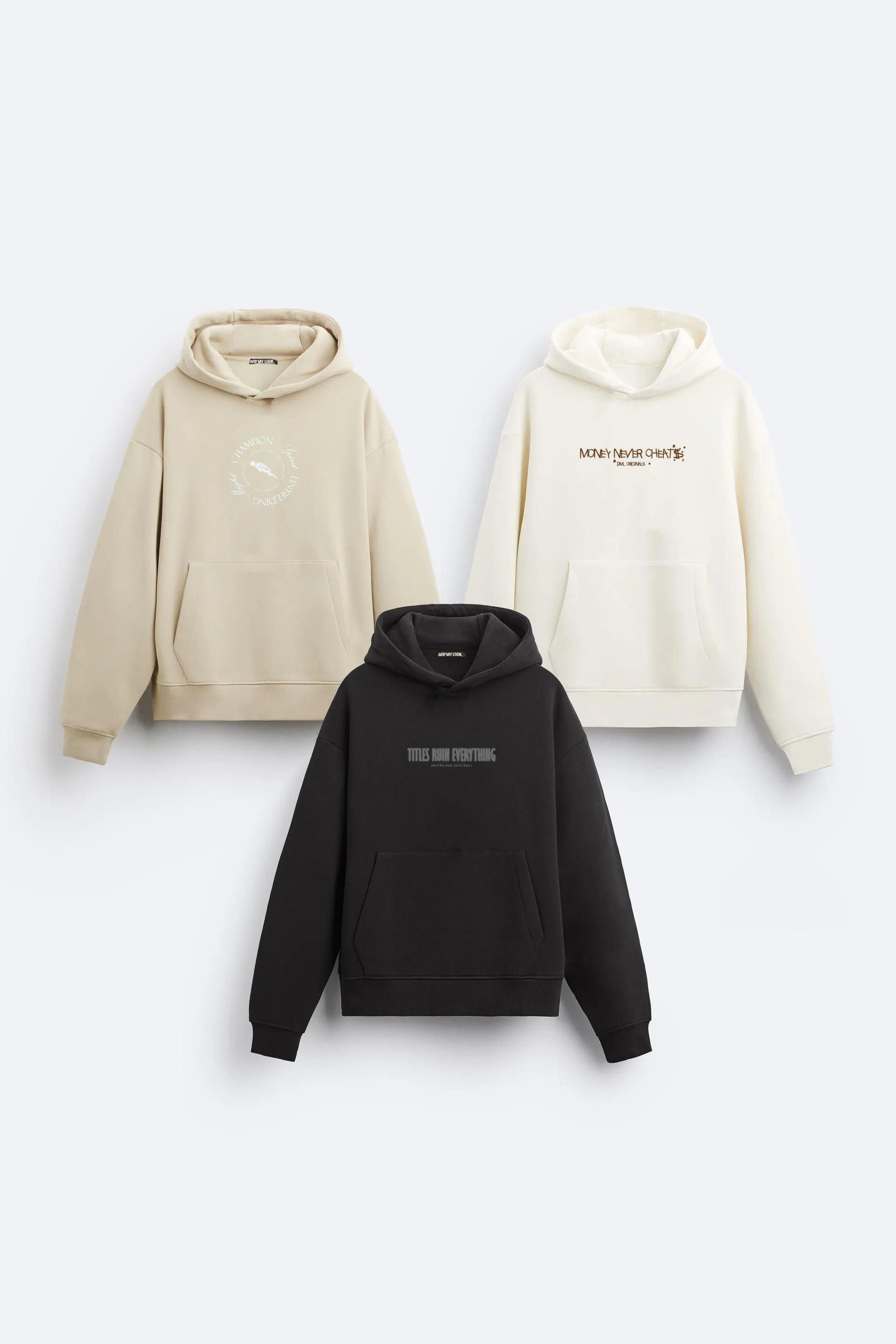 OVERSIZED FIT HOODIES PACK OF 3