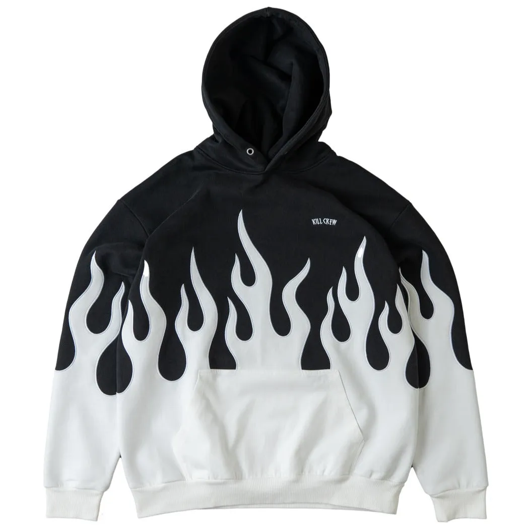 OVERSIZED PREMIUM HEATER HOODIE - BLACK / WHITE