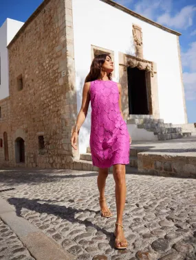 Pink Lace Mini Shift Dress