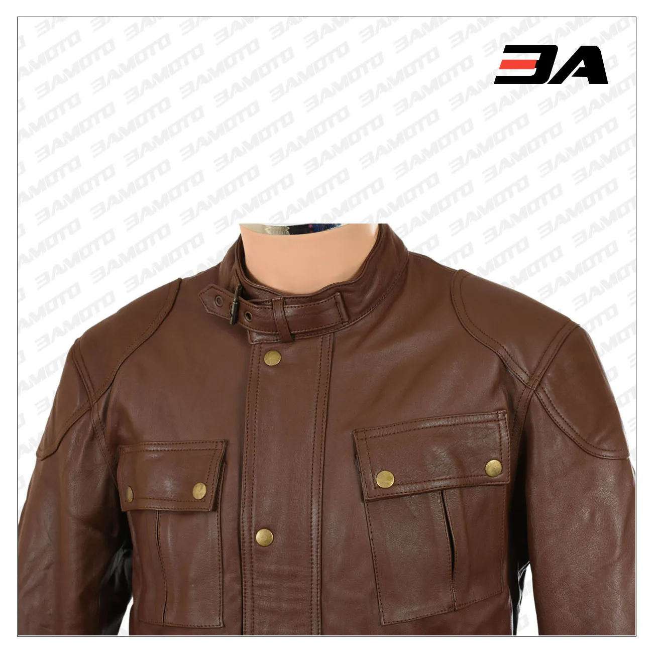 Roadmaster Pure Brown Leather Biker Jacket