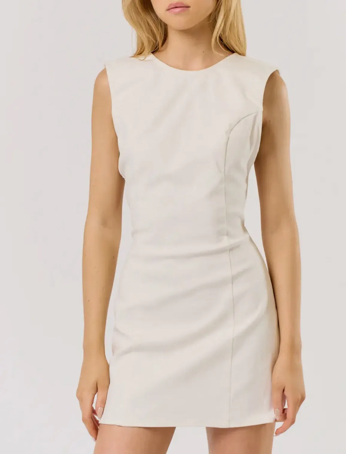 Rouleau Tie Dress in White