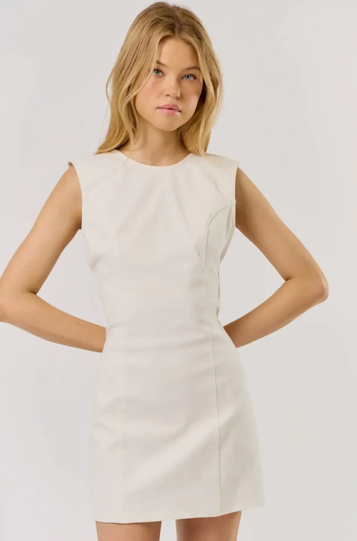 Rouleau Tie Dress in White