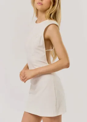 Rouleau Tie Dress in White