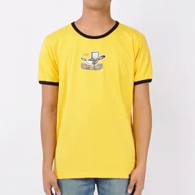 RRJ Basic Tees for Men Semi Body Fitting Shirt CVC Jersey Fabric 143806-U (Yellow)