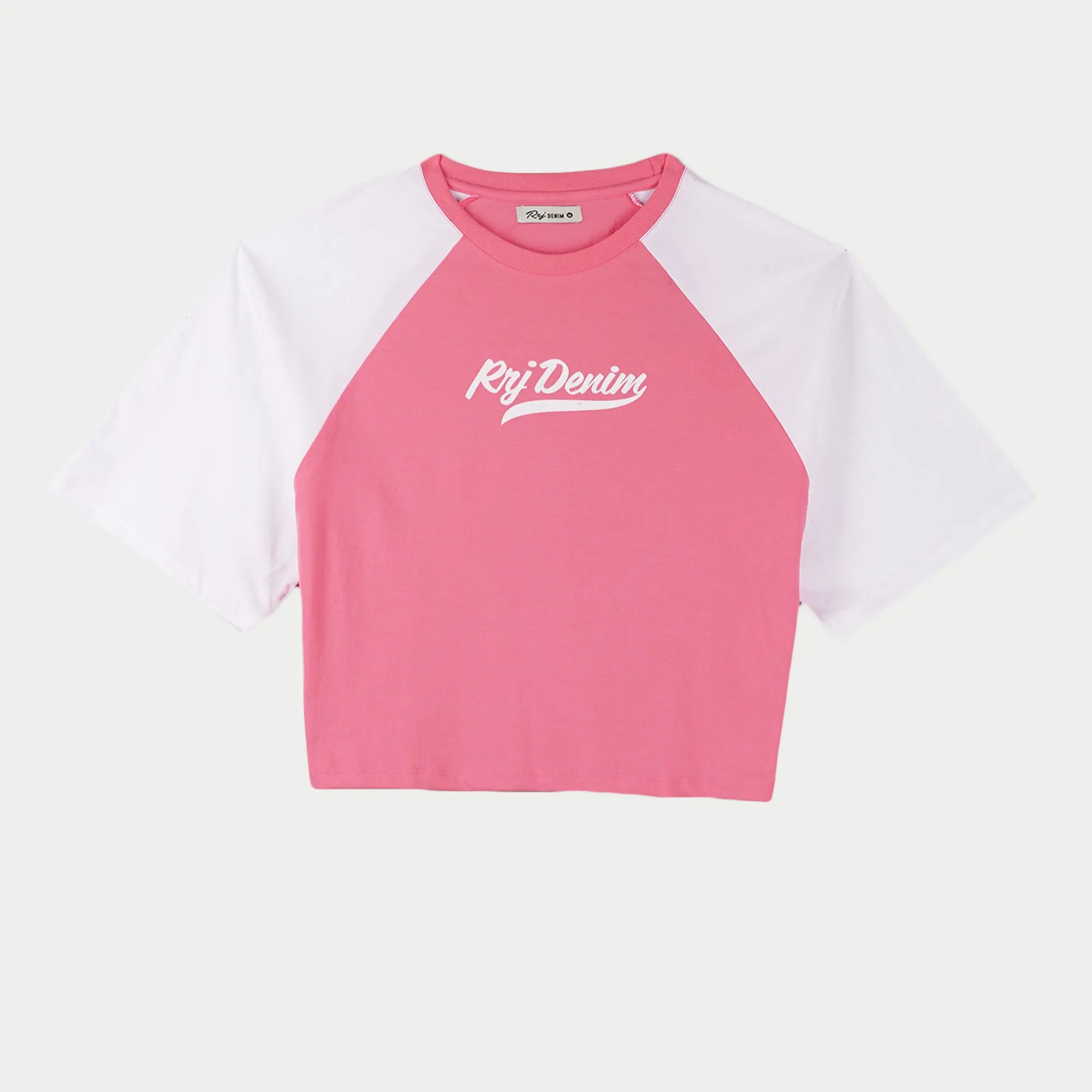 RRJ Ladies Basic Tees Boxy Fitting CVC Jersey Fabric 145747 (Pink)