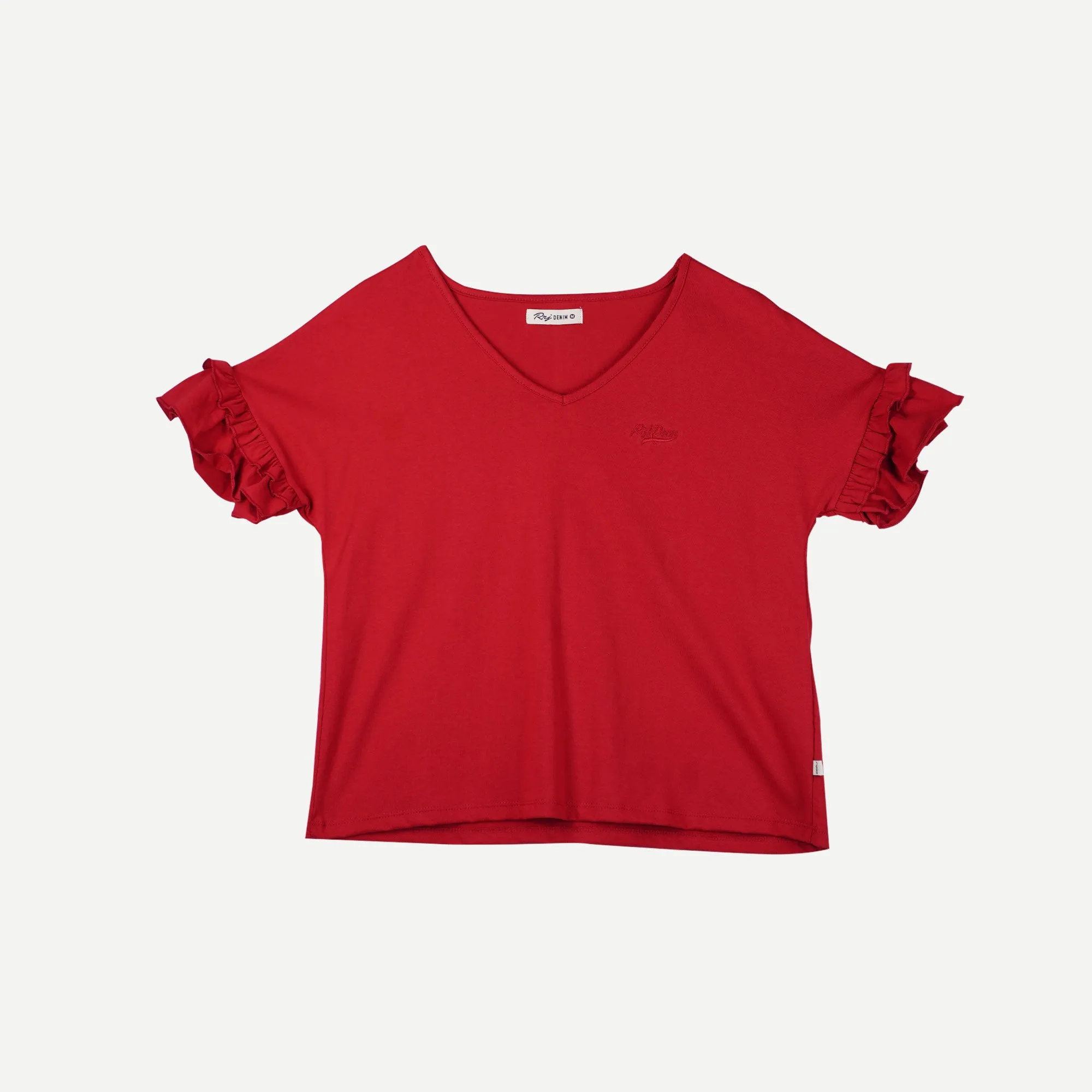 RRJ Ladies Basic Tees Boxy Fitting Special Fabric 146038-U (Red)