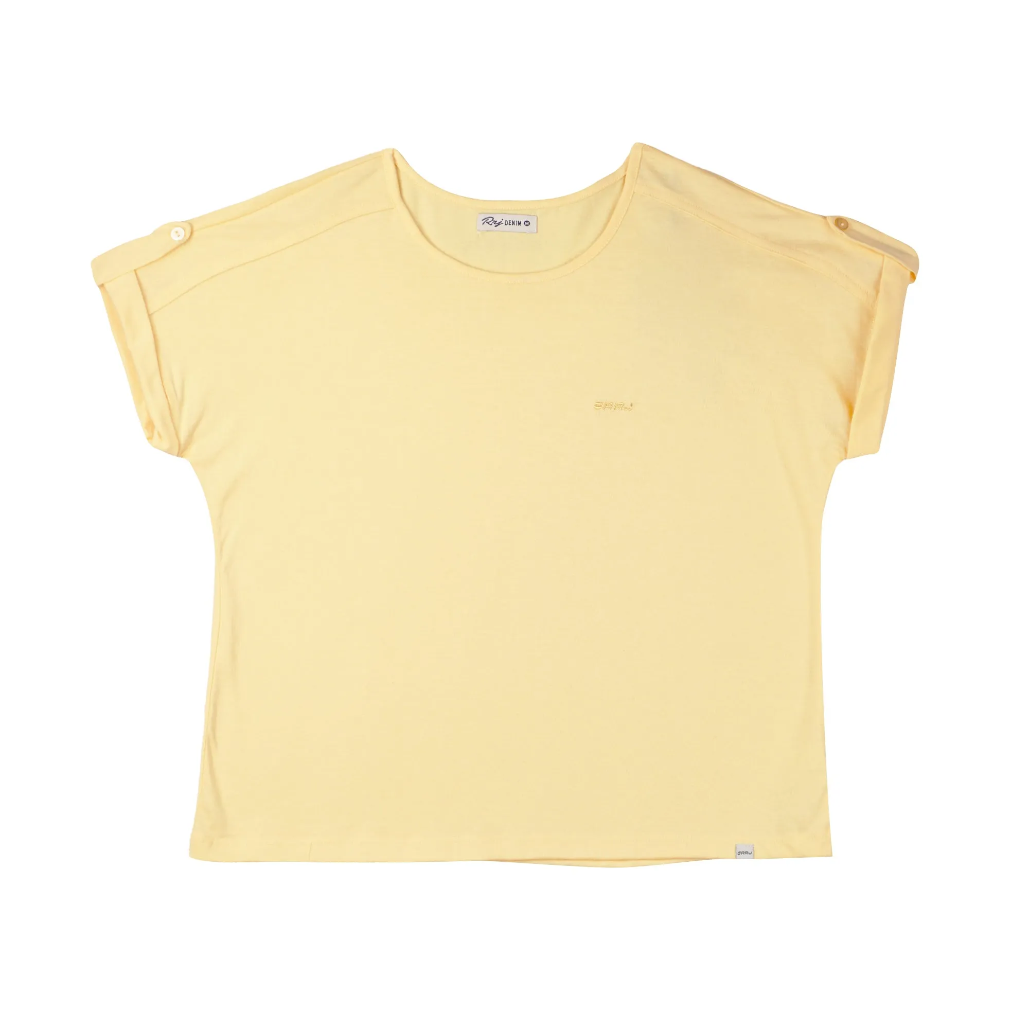 RRJ Ladies Basic Tees Regular Fitting CVC Jersey Fabric 143961-U (Yellow)