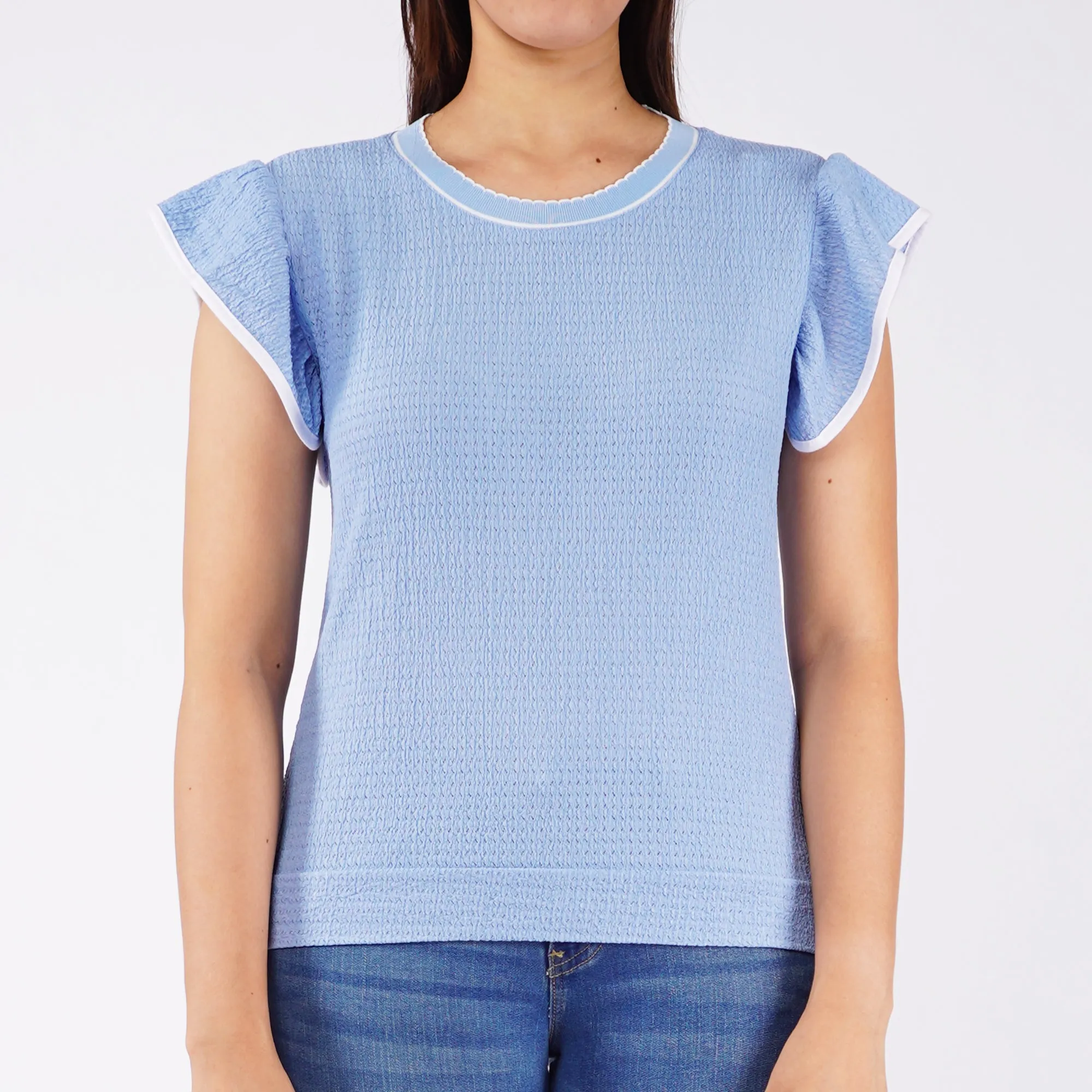 RRJ Ladies Basic Tees Regular Fitting Special Fabric 153461 (Blue)