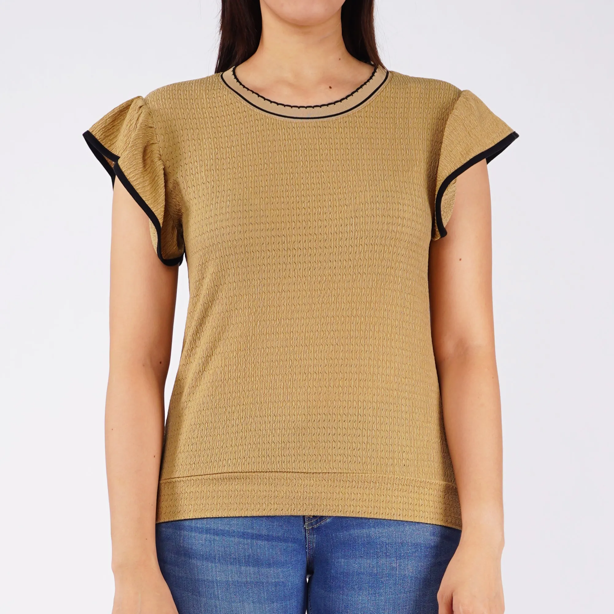 RRJ Ladies Basic Tees Regular Fitting Special Fabric 153461 (Khaki)