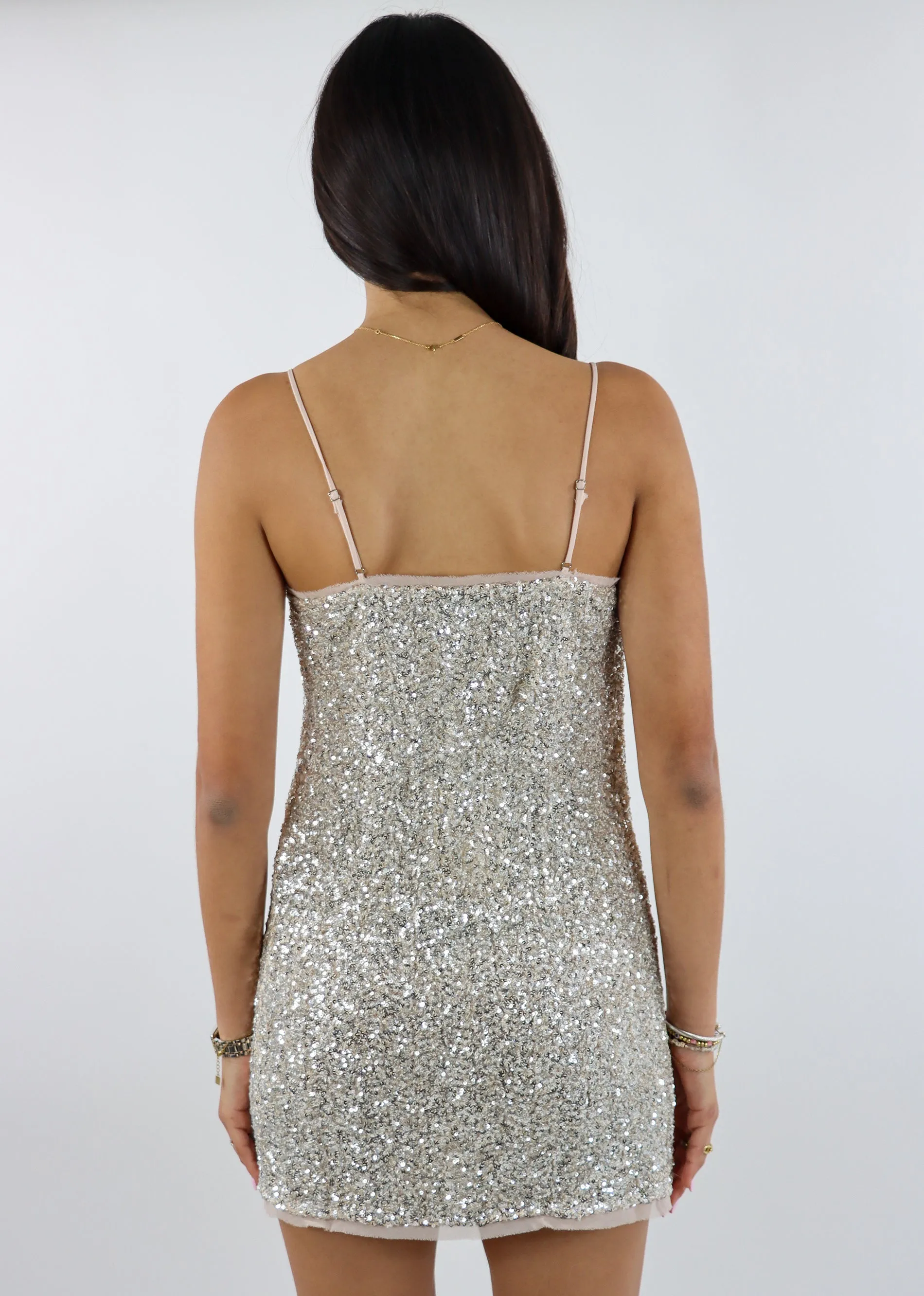 Shine Bright Mini Dress ★ Champagne