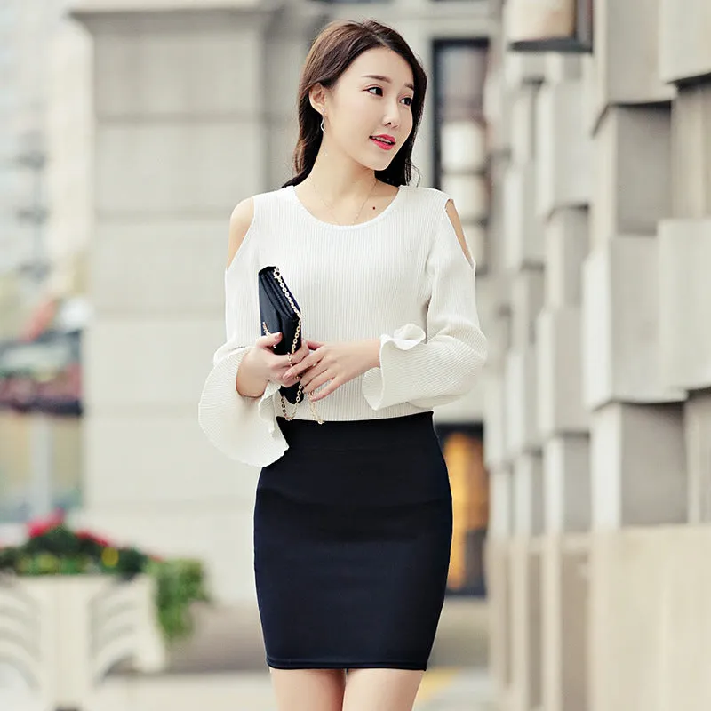 Slimming Slim-Look Anti-Exposed Hip Flattering Pencil Skirt