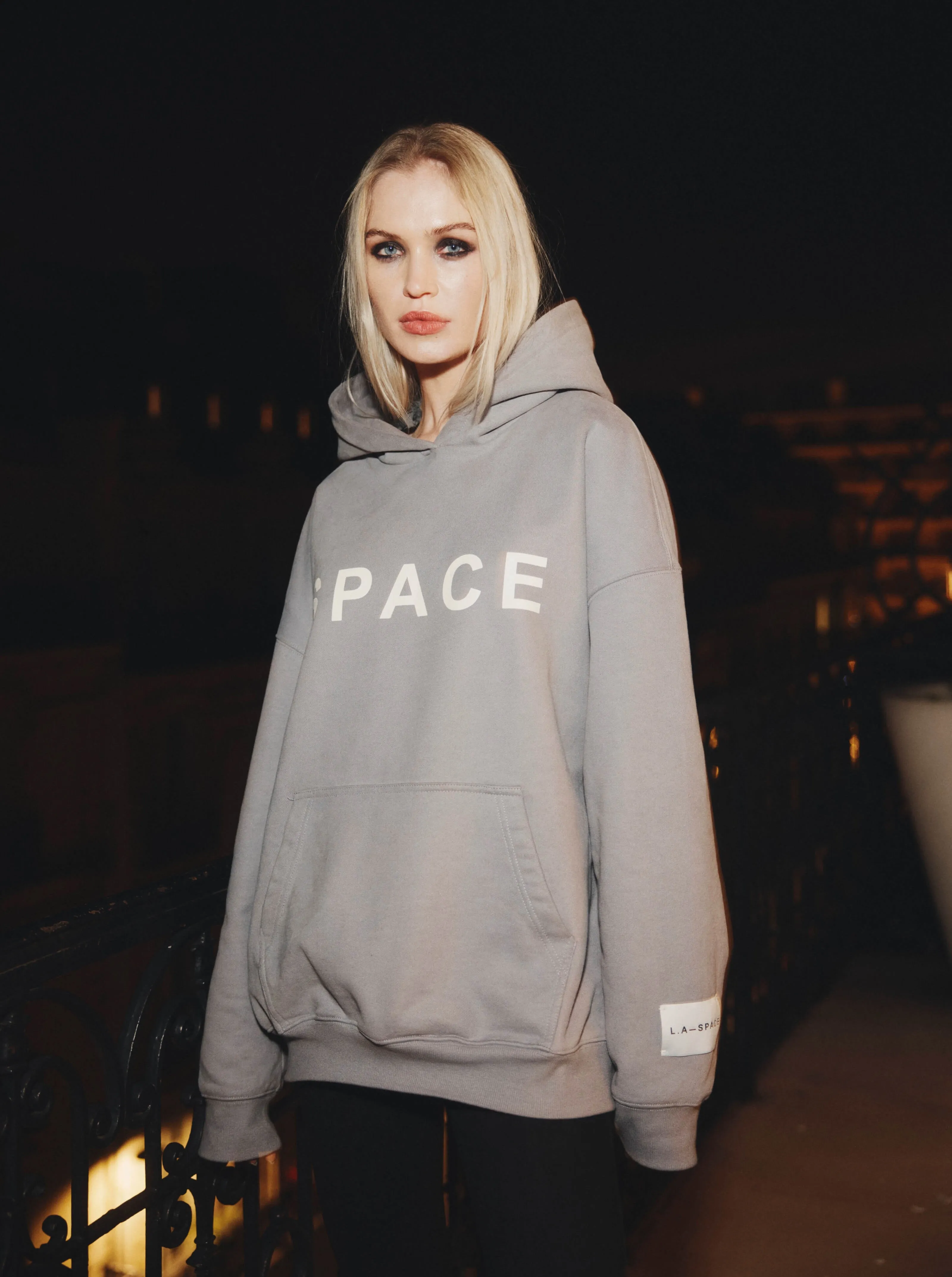 'SPACE' OVERSIZED HOODIE SLATE GREY