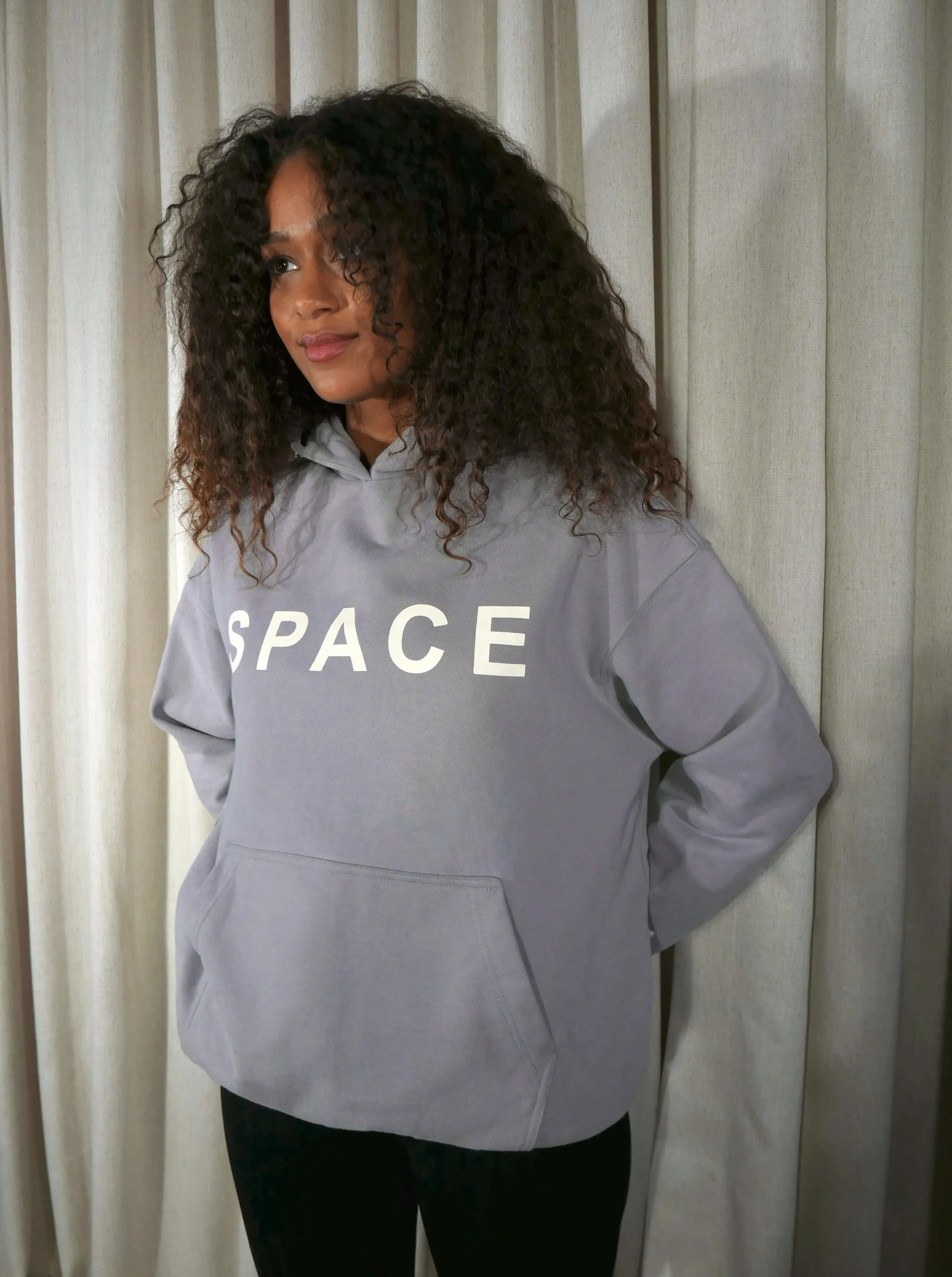 'SPACE' OVERSIZED HOODIE SLATE GREY