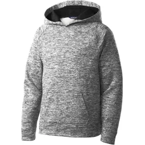 Sport-Tek Youth Black Electric Heather PosiCharge Fleece Hooded Pullover