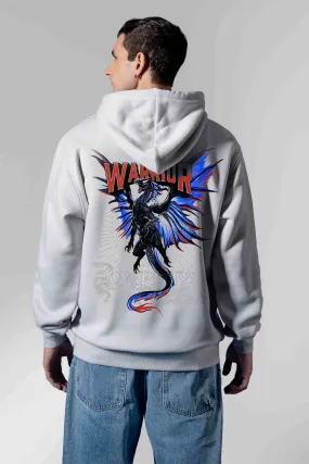 The Warrior Dragon Grey Oversized Hoodies