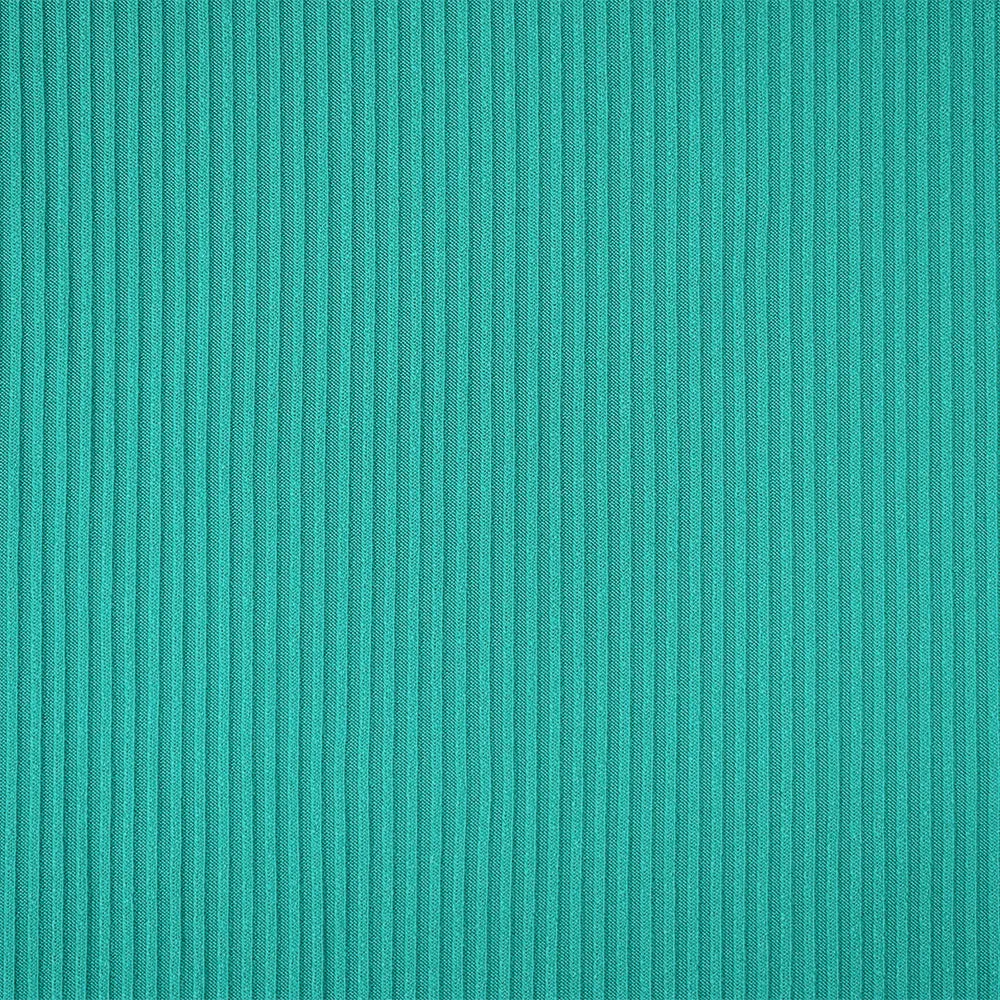 Turquoise Poly Stretch Spandex 3x2 Rib Knit Fabric