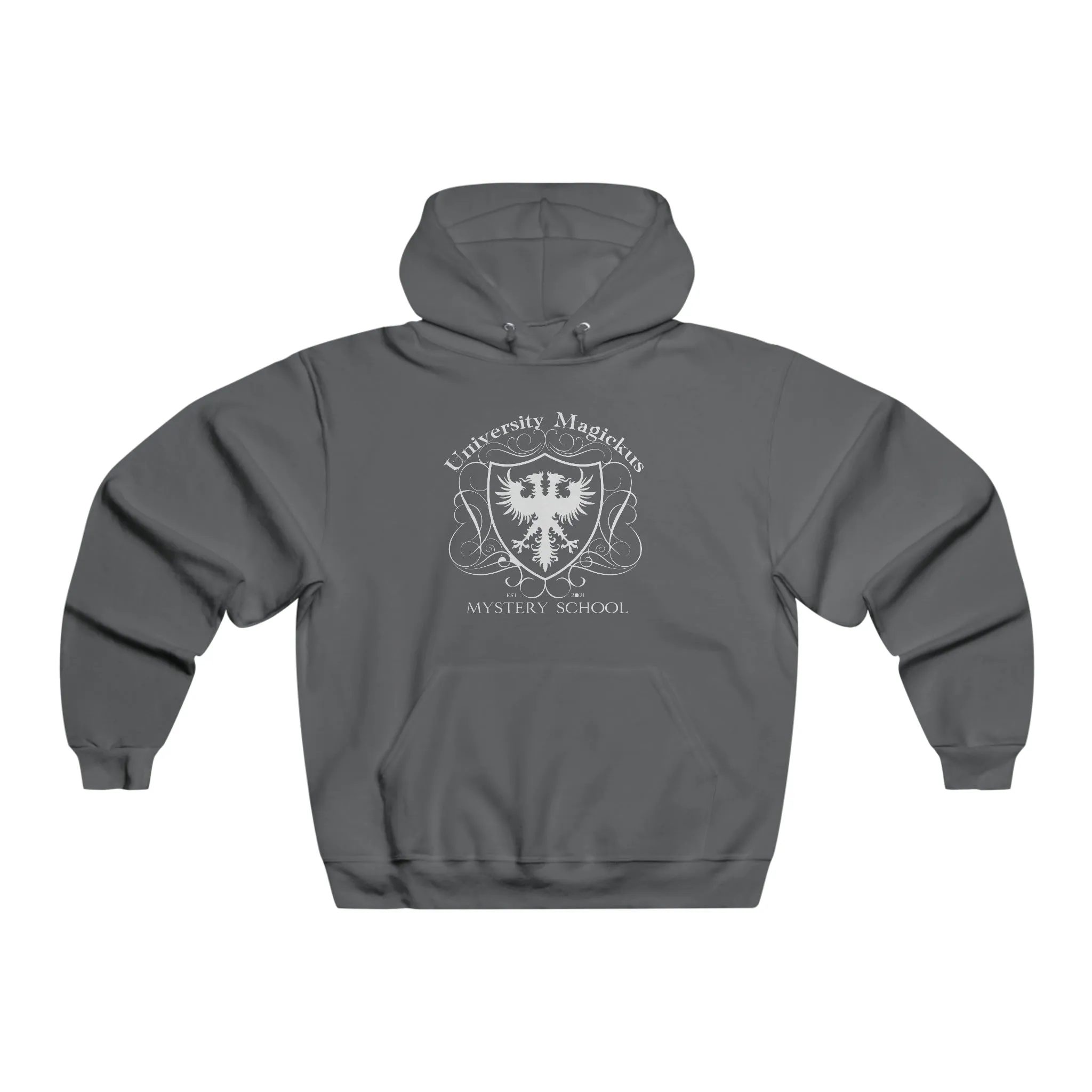 University Magickus Oversize Unisex White Emblem Hoodie