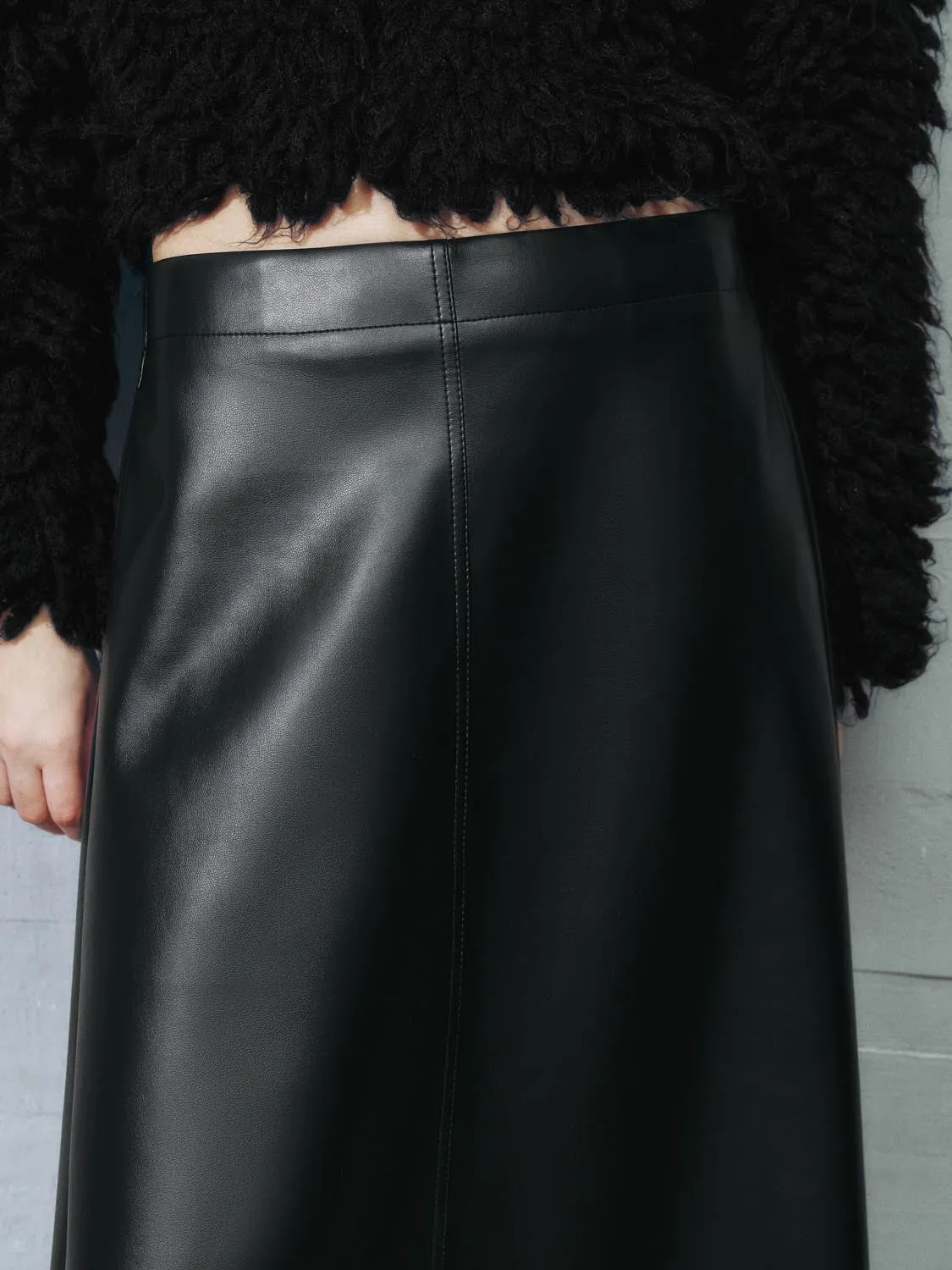 Vegan Leather A-Line Skirts