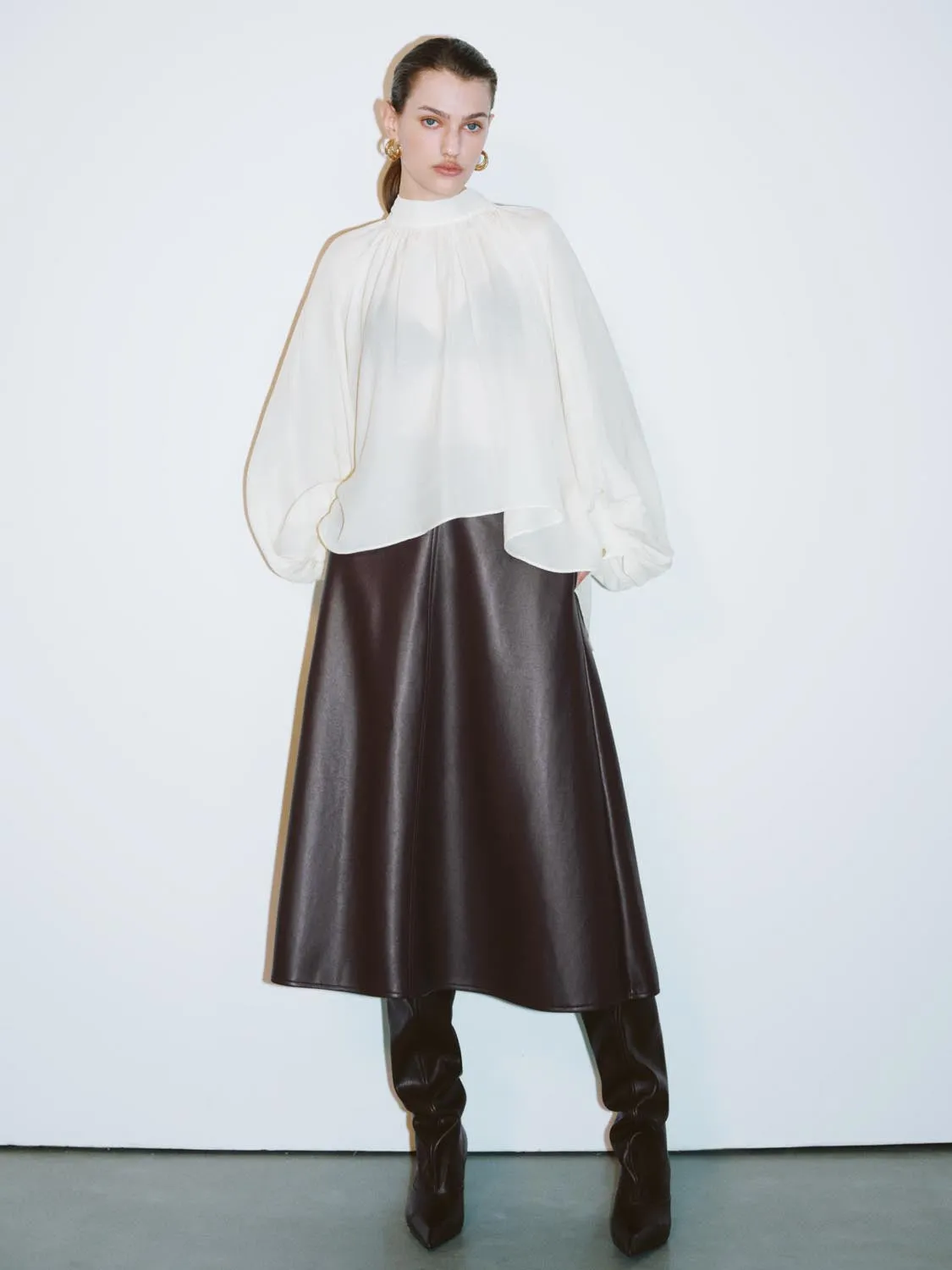 Vegan Leather A-Line Skirts