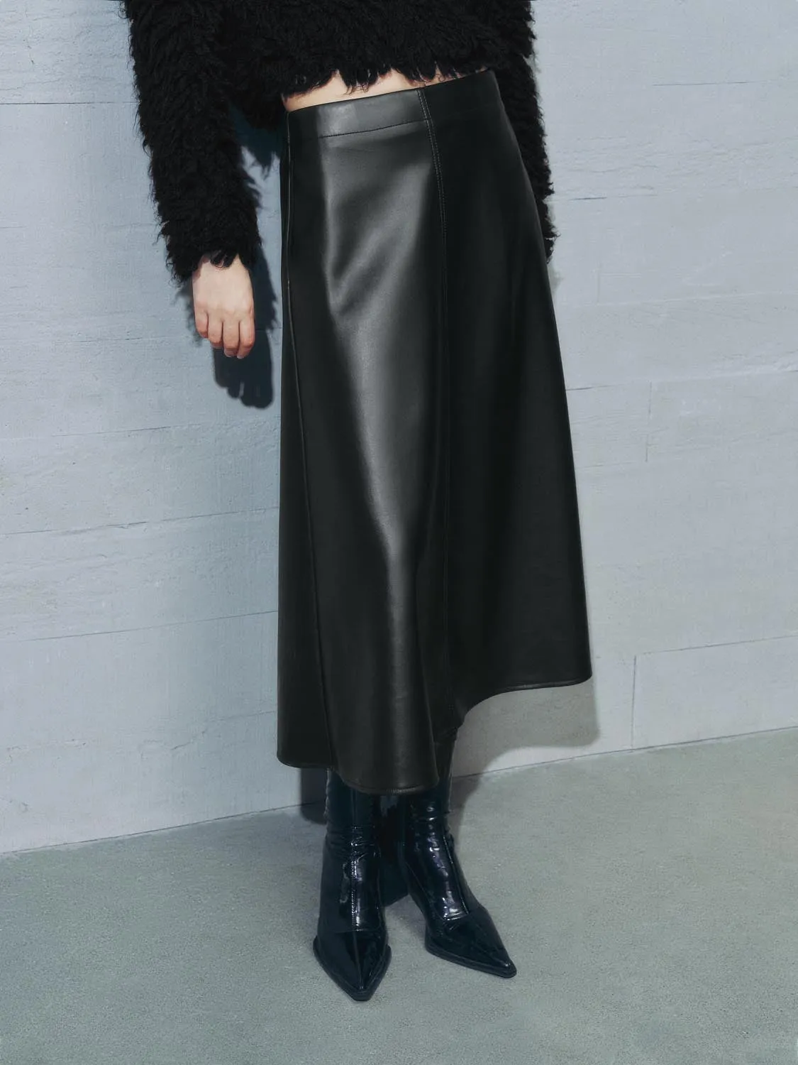 Vegan Leather A-Line Skirts