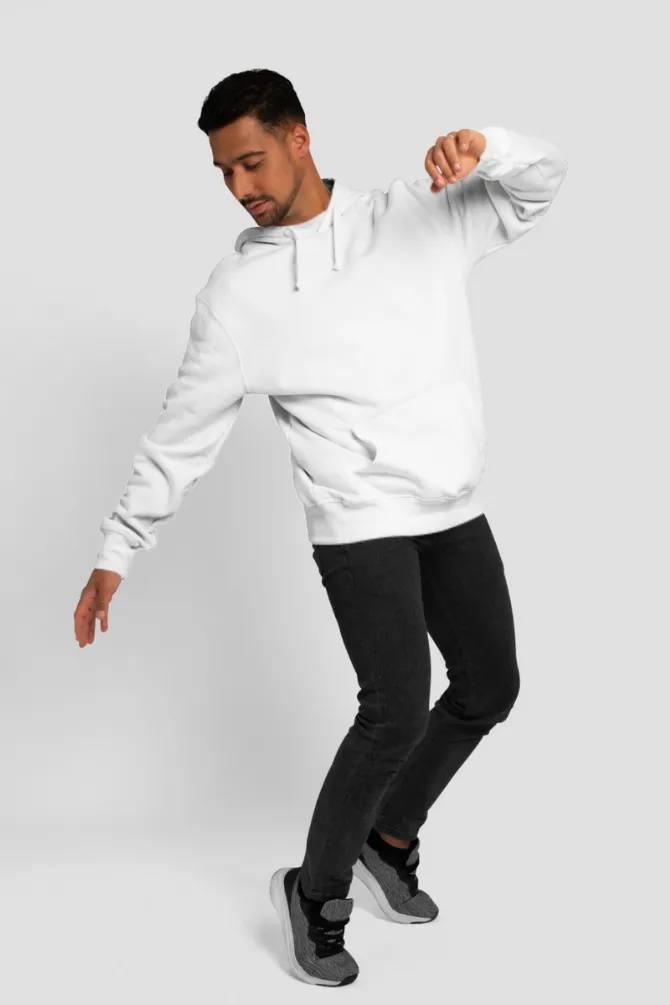 White Oversized Hoodie for men