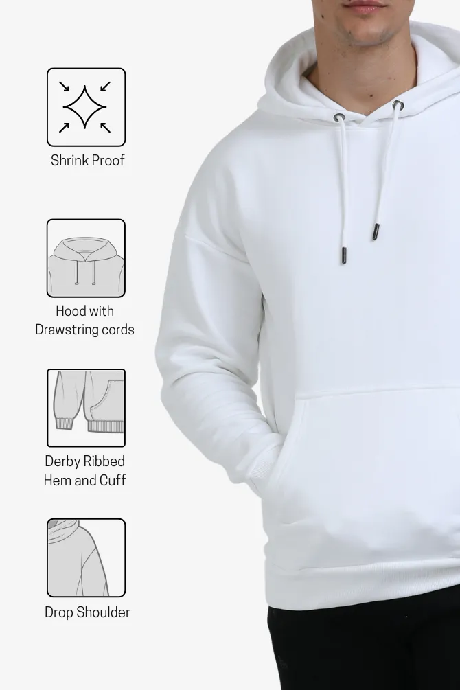 White Oversized Hoodie for men